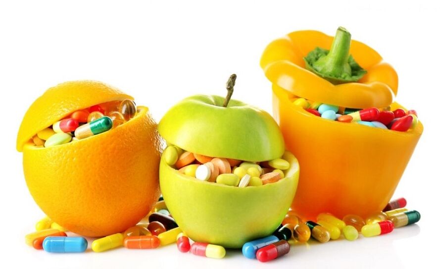 La eficacia de las vitaminas en verduras y frutas. 
